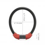Antifurt bicicleta Rockbros RKS570-RD, Cu Cifru, Lungime 55cm, Cablu din otel, Negru / Rosu 4 - lerato.ro