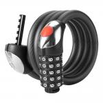 Antifurt bicicleta Rockbros RKS531, Cu Cifru, Lungime 180cm, Cablu din otel, Iluminare LED, Negru 2 - lerato.ro