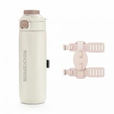 Accesorii Auto / Moto / Bicicleta, Bidon termic Rockbros S550H-1 pentru ciclism, Suport magnetic si curele de fixare incluse, 700ml, Bej, lerato.ro