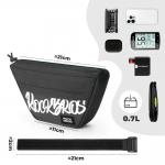 Geanta bicicleta Rockbros G011 Flash Journey pentru ghidon, 0.7L, Poliester, 27 × 11 × 9 cm, Negru 3 - lerato.ro