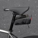 Geanta bicicleta Rockbros AS-141 cu lumina smart incorporata, Baterie lumina 250mAh, Montare sub sa, 0.66L, 18 × 8 × 8 cm, Negru 12 - lerato.ro