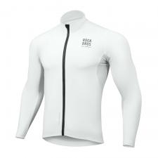 Jacheta cu maneca lunga pentru ciclism Rockbros TLWT001 Road To Sky, Slim fit, Respirabila, Interior termoizolat, Windproof, Marime S, Alb