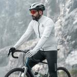Jacheta cu maneca lunga pentru ciclism Rockbros TLWT001 Road To Sky, Slim fit, Respirabila, Interior termoizolat, Windproof, Marime L, Alb 4 - lerato.ro