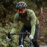 Jacheta cu maneca lunga pentru ciclism Rockbros TLWT001 Road To Sky, Slim fit, Respirabila, Interior termoizolat, Windproof, Marime M, Verde 7 - lerato.ro