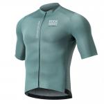 Tricou cu maneca scurta pentru ciclism Rockbros Road To Sky, Slim fit, Respirabil, Nailon / Elastan, Marime M, Grey Blue 2 - lerato.ro