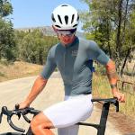 Tricou cu maneca scurta pentru ciclism Rockbros Road To Sky, Slim fit, Respirabil, Nailon / Elastan, Marime M, Grey Blue 8 - lerato.ro