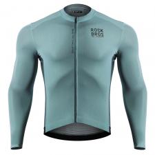 Accesorii Auto / Moto / Bicicleta, Tricou cu maneca lunga pentru ciclism Rockbros Road To Sky, Slim fit, Elemente reflectorizante, Material respirabil, Marime M, Albastru, lerato.ro