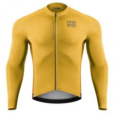 Accesorii Auto / Moto / Bicicleta, Tricou cu maneca lunga pentru ciclism Rockbros Road To Sky, Slim fit, Elemente reflectorizante, Material respirabil, Marime S, Galben, lerato.ro