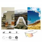 Ochelari de ciclism Rockbros SP338  Road to Sky, Lentile interschimbabile, Fotocromatica / Polarizanta / Pentru noapte, Protectie UV, Bej 6 - lerato.ro