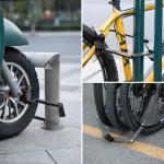 Antifurt bicicleta Rockbros LFCXR0085, Cu Cifru, Lungime 85cm, Design pliabil, Otel, Negru 5 - lerato.ro