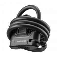 Antifurt bicicleta, Antifurt bicicleta / trotineta Rockbros RK242, Cu Cifru, Lungime 110cm, Cablu din otel, Negru, lerato.ro