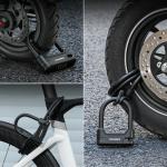 Antifurt bicicleta / trotineta Rockbros RK242, Cu Cifru, Lungime 110cm, Cablu din otel, Negru 6 - lerato.ro