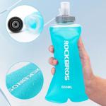 Bidon sport Rockbros 35210027001 Soft Flask pentru alergare, Constructie etansa si flexibila, TPU, 500ml, Light Blue 4 - lerato.ro