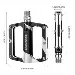 Pedale de bicicleta Rockbros K306-BK, Rulmenti etansati, Tip platforma, Aluminiu / Otel, Negru 3 - lerato.ro