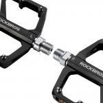 Pedale de bicicleta Rockbros K371, Elemente reflectorizante, Tip platforma, Aluminiu / Otel, Negru 7 - lerato.ro