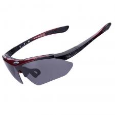 Ochelari de ciclism polarizati Rockbros 10001, Protectie UV, Negru / Rosu