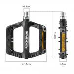 Pedale de bicicleta Rockbros BP2501, Elemente reflectorizante, Tip platforma, Nylon / Otel, Negru 3 - lerato.ro