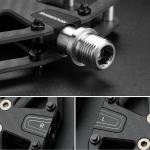 Pedale de bicicleta Rockbros C525, Tip platforma, Fibra de carbon / Titan, Negru 7 - lerato.ro