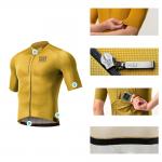 Tricou cu maneca scurta pentru ciclism Rockbros Road To Sky, Slim fit, Respirabil, Nylon / Elastan, Marime M, Galben 6 - lerato.ro