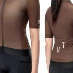 Tricou femei cu maneca scurta pentru ciclism Rockbros TVI, Material Flexibil si Respirabil, Poliester / Elastan, Marime S, Maro 4 - lerato.ro