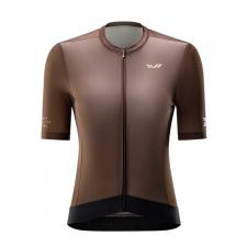 Accesorii biciclete / motociclete / trotinete electrice, Tricou femei cu maneca scurta pentru ciclism Rockbros TVI, Material Flexibil si Respirabil, Poliester / Elastan, Marime L, Maro, lerato.ro