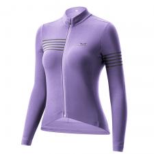 Accesorii biciclete / motociclete / trotinete electrice, Tricou femei cu maneca lunga pentru ciclism Rockbros TVI, Material Flexibil si Respirabil, Poliester / Elastan, Marime L, Violet, lerato.ro