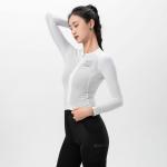 Tricou femei cu maneca lunga pentru ciclism Rockbros ROAD TO SKY, Material Flexibil si Respirabil, Poliamida / Elastan, Marime M, Alb 4 - lerato.ro