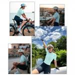 Tricou femei cu maneca scurta pentru ciclism Rockbros TVI, Material Flexibil si Respirabil, Poliester / Elastan, Marime L, Verde 9 - lerato.ro