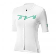 Accesorii biciclete / motociclete / trotinete electrice, Tricou femei cu maneca scurta pentru ciclism Rockbros YDDX012-1 TVI, Material Flexibil si Respirabil, Poliester / Spandex, Marime L, Alb, lerato.ro