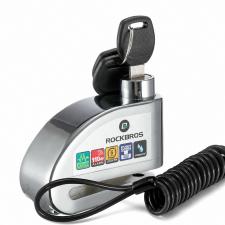 Antifurt bicicleta, Antifurt bicicleta Rockbros LBAYG8308 pentru blocarea discului de frana, Cu alarma si lacat, Negru, lerato.ro