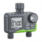 Programator automat pentru irigare Rainpoint ITV205, 2 zone, Presiune maxima 8 bar, Debit maxim 35 l/min, Duratam maxima udare 1h, Ecran LCD, IP65, Gri / Verde