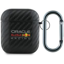 Carcasa Red Bull PU Carbon Logo compatibila cu Apple AirPods 1/2, Negru