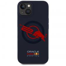 Carcasa Red Bull HC Silicone Logo Red Lining cu MagSafe compatibila cu iPhone 15, Navy Blue