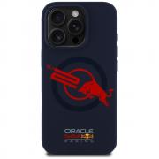 Carcasa Red Bull HC Silicone Logo Red Lining cu MagSafe compatibila cu iPhone 15 Pro, Navy Blue