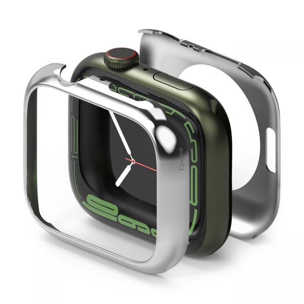 Carcasa Ringke Full Frame compatibila cu Apple Watch 7/8 45mm Silver 1 - lerato.ro