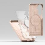 Carcasa Ringke Silicone Magnetic MagSafe compatibila cu Samsung Galaxy S25 Pink Sand 5 - lerato.ro