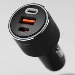 Incarcator auto Ringke, USB si 2x USB-C, Quick Charge 3.0, PD 30W, Negru 4 - lerato.ro