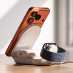 Statie de incarcare 3 in 1 RINGKE QI2.2, Compatibil MagSafe, Wireless Charging, 25W, 3A, USB-C, Alb 6 - lerato.ro