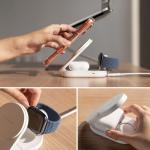 Statie de incarcare 3 in 1 RINGKE QI2.2, Compatibil MagSafe, Wireless Charging, 25W, 3A, USB-C, Alb 9 - lerato.ro