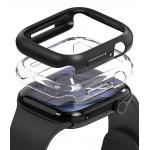 Set 2 carcase Ringke Slim compatibil cu Apple Watch 12 42mm, Negru / Transparent 2 - lerato.ro