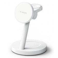 Statie de incarcare Wireless 3 in 1 Ringke Magnetic, 25W, Compatibil MagSafe, Cablu USB-C 1m inclus, Alb