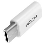 Adaptor Rock Micro-USB - USB Type-C Alb