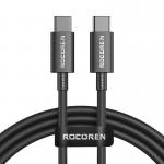Cablu pentru incarcare si transfer date Rocoren, Fast Charging, 2x USB-C, 100W, 1m, Negru 2 - lerato.ro