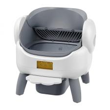 Litiera smart cu auto-curatare Rojeco FJ108, Design deschis, Capacitate cos gunoi 9L, Control si monitorizare din aplicatie, Alb