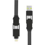 Cablu pentru incarcare si transfer de date Rolling Square inCharge XL, USB-C/USB-A la USB-C/Lightning/Micro-USB, 100W, 480Mbps, 3m, Negru 4 - lerato.ro