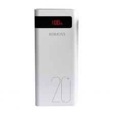 Baterie externa portabila Romoss Sense 6PS+, 20000 mAh, afisaj LED, 18W, 2x USB, Type C , QuickCarge 3.0, Alb