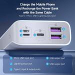 Baterie externa portabila Romoss Sense6PS Pro, 20000 mAh, afisaj digital, 30W, 2x USB, 1x USB-C, Alb 13 - lerato.ro