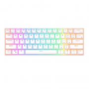 Tastatura wireless mecanica Royal Kludge RK61, RGB, Switch-uri Rosu, Bluetooth, Alb