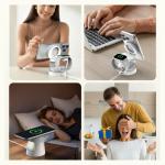 Statie de incarcare Wireless 3 in 1 SODI W108A, 25W, Compatibil MagSafe, Cablu USB-C 1.5m inclus, Lampa de noapte integrata, Alb 4 - lerato.ro