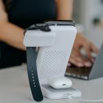 Statie de incarcare 3 in 1 STM ChargeTree Swing, Compatibila MagSafe, Wireless Charging, 15W, USB-C, Alb 8 - lerato.ro